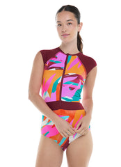Body Glove Women's Hype Stand Up UPF 50 Crew Neck One Piece Swimsuit