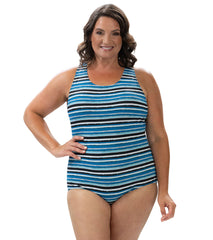 Dolfin Aquashape Women's Printed Conservative Lap Suit One Piece Swimsuit