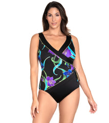 Longitude Canton Tassel Surplice Long Torso One Piece Swimsuit