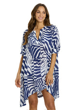 Jantzen Women's Wild Curve Loretta V Neck Cover Up Tunic