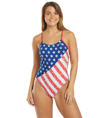 TYR Women's Star Spangled Cutoutfit One Piece Swimsuit