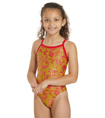Sporti Lunar Dragon Foil Thin Strap One Piece Swimsuit Youth (22-28)