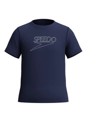 Speedo Kids' Unisex Short Sleeve Classic Logo Rash Guard (Toddler, Little Kid, Big Kid)