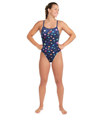 Arena Women's Drew Kibler Space Aliens Challenge Back One Piece Swimsuit