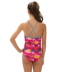 Dolfin Girls' Far Out Printed One Piece Swimsuit (Big Kid)