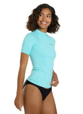 Xcel Women's Premium Stretch Short Sleeve Rash Guard with Key Pocket