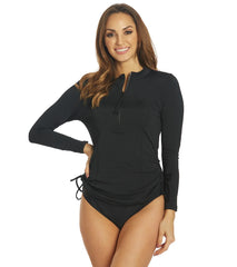 Dolfin Aquashape Women's Ruched Side Long Sleeve Rash Guard