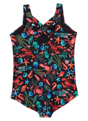 Sporti Plus Size Tide Pool Moderate Printed Sweetheart One Piece Swimsuit