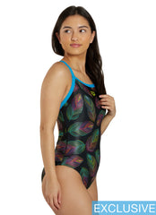 Arena Women's Falling Leaves Light Drop Back One Piece Swimsuit
