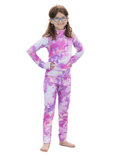 TUTUBLUE Girls' Purple Pixie UPF 50+ Long Sleeve Unitard One Piece Swimsuit (Toddler, Little Kid, Big Kid)