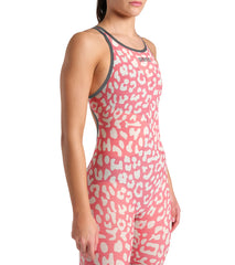 Arena Women's Powerskin Carbon Air2 SL Limited Edition Leopard Open Back Tech Suit Swimsuit