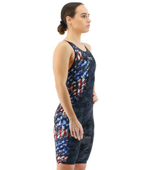 TYR Women's Venzo Camo USA Closed Back Tech Suit Swimsuit