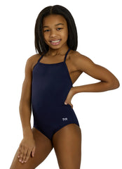 TYR Girls' Solid Durafast Elite Addy Diamondfit One Piece Swimsuit (Little Kid, Big Kid)