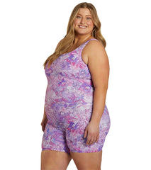 Sporti Plus Size Unitard Jungle Floral One Piece Swimsuit