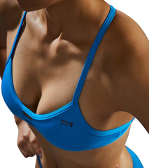 TYR Women's Solid Pacific Tieback Bikini Top