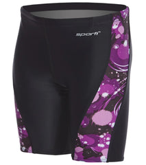 Sporti Paint Splatter Piped Splice Jammer Swimsuit Youth (22-28)
