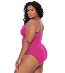 Lauren Ralph Lauren Women's Plus Size Beach Club High Neck One Piece Swimsuit