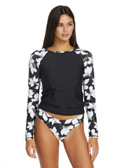 Volcom Women's Print Midnight Lily Long Sleeve Rash Guard
