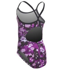 Sporti Paint Splatter Thin Strap One Piece Swimsuit Youth (22-28)