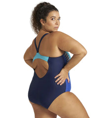 Arena Women's Plus Size Threefold V Back One Piece Swimsuit