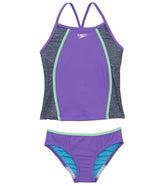 Speedo Girls' Heather Splice Tankini (Big Kid)