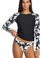 Volcom Women's Print Midnight Lily Long Sleeve Rash Guard