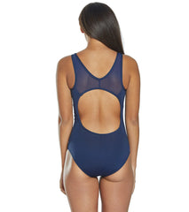 Dolfin Women's Aquashape Solid Power Mesh Chlorine Resistant One Piece Swimsuit