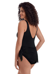 Longitude Women's Long Torso Solitude 2.0 Tie Sash Tank One Piece Swimsuit