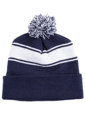 Sport-Tek Stripe Pom Pom Beanie