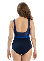 Dolfin Women's Aquashape Color Block Moderate Scoop Back One Piece Swimsuit