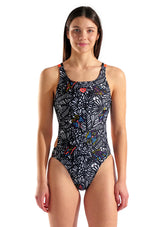 Arena Women's Colors Book Tech Multi One Piece Swimsuit