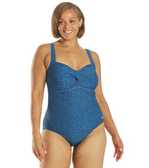 TYR Women's Plus Size Mantra Twisted Bra Controlfit Chlorine Resistant One Piece Swimsuit