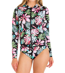 Hurley Women's Tropix Long Sleeve Zip Hoodie Rashguard
