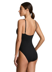 Lauren Ralph Lauren Women's Beach Club Solids Gold Hardware Logo Tall Triangle One Piece Swimsuit