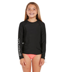 Volcom Girls' Simply Core Long Sleeve Rash Guard (Little Kid, Big Kid)
