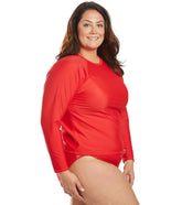 Volcom Plus Size Simply Solid Long Sleeve Rash Guard