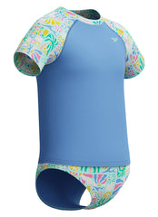 Speedo Girls' Short Sleeve Two Piece Rash Guard Set (Little Kid, Big Kid)