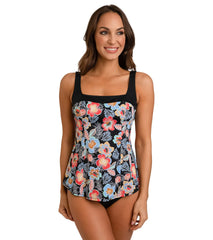 Fit4U Women's Makenna Square Neck Round Hem Tankini Top (C Cup)