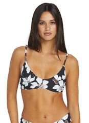 Volcom Women's Print Midnight Lily Crop Bikini Top