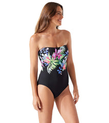 Tommy Bahama Women's Coastal Gardens Engineered Bandeau One Piece Swimsuit