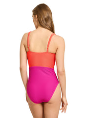 Tommy Bahama Women's Ocean Point Colorblock Square One Piece Swimsuit