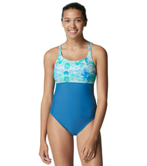 Speedo Women's Adjustable Double Strap One Piece Swimsuit