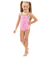 Dolfin Girls' Furmaids Printed One Piece Swimsuit (Toddler, Little Kid)