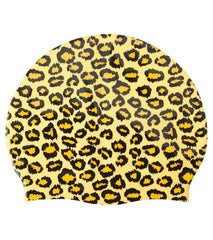 Sporti Cheetah Print Silicone Swim Cap