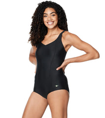 Speedo Women's Chlorine Resistant Solid Sweetheart One Piece Swimsuit