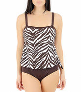 Maxine Bold Beauty Bandeau Faux Tankini One Piece Swimsuit