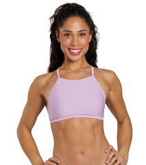 Speedo Women's Solid Double Lace Back Bikini Top