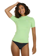Xcel Women's Premium Stretch Short Sleeve Rash Guard with Key Pocket