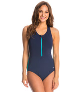 Dolfin Aquashape Zip-Front Racerback One Piece Swimsuit