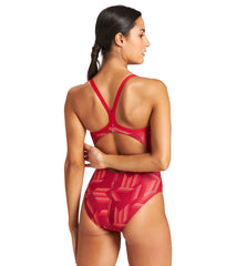 Arena Women's Puzzled Light Drop Back One Piece Swimsuit